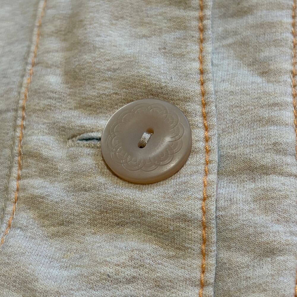 Free People Henley Sweatshirt Womens Medium Oatmeal Fleece Pullover Hooded Y2k - Picture 6 of 11